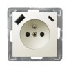 IMPRESJA Gniazdo pojedyncze z uziemieniem z przesłonami z ładowarką USB A+C 230 V ecru GP-1YZPUSBAC/m/27 OSPEL