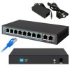 Switch PoE 8x Gigabit PoE/PoE+, 2x RJ45 Uplink Gigabit, 96W Extralink PERSES