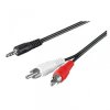 KABEL AUDIO STEREO JACK 3.5MM NA 2x RCA M/M 1,5M CZARNY
