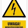 ZNAK - HA019 Uwaga niebezpieczeństwo porażenia 7,5 x 10 cm FN - Folia samoprzylepna