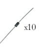 Opencircuit 1N5408 1000V 3A Rectifier diodes - 10 stuks