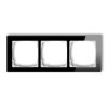 DECO Ramka potrójna - efekt szkła (ramka: czarna spód: biały) czarny 12-0-DRS-3