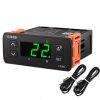KWS-CH302 AC110-220V LED Cyfrowy Termostat do Inkubatora Kontroler Temperatury Dwu czujnikowy Alarm dla Chłodniczki Odszraniania