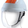 Kask ochronny Penta Biały, Pomarańczowy Poliwęglan Krótki W zestawie pasek pod brodę Z regulacją
