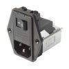 Gniazdo zasilające IEC z filtrem przeciwzakłóceniowym 6A IEC/EN 60939 Schaffner Montaż na panelu