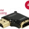 65660 Adapter HDMI-A female > HDMI-A male 4K 90° angled left black