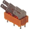 PCB terminal, 3 pole, pitch 7.5 mm, AWG 24-14, 15 A, faston plug, orange, 9511980000