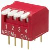 DIP switche, Off-On, 4 pole, straight, 25 mA/24 VDC, NDP-04-V
