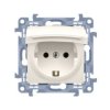 SIMON 10 Gniazdo pojedyncze z uziemieniem schuko do wersji IP44 z parowane pojedyncze TV-1.0 dB R-1 5 dB kremowe CGSZ1BZ.01/41 K