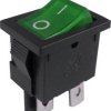 Przełącznik kołyskowy podśw. zielony 6.5A/250V