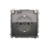 Simon Basic Gniazdo wtyczkowe Schuko do wersji IP44 z przesłonami (moduł) 16A, 250V~,zaciski śrubowe stal inox. Klapka transpare