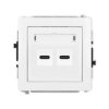 DECO Mechanizm gniazda podwójnego 2xUSB C-C biały mat 25DGUSB-8 KARLIK