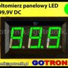 Woltomierz panelowy cyfrowy LED 0-99,9V ZIELONY obudowa