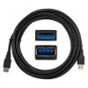 NEKU Kabel przedłużacz USB 3.0 A (wtyk / gniazdo) czarny 1,8m