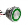 Przycisk piezo 22mm, LED 24V; zielony; impuls IP68
