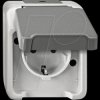 MEG2300-8029 Socket with contact protection - Aquastar, light grey
