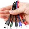 KABEL 4w1 USB-A / Lighting iPhone 2x USB-C micro-USB Baseus Cafule CA1T4-B01 1.2m 3.5A W OPLOCIE