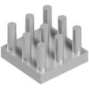 Pin heatsink, (L x W x H) 10 x 10 x 6.5 mm, 25 to 18 K/W, natural aluminum, ICK S 10 X 10 X 6,5