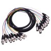 8 Way XLR Male to XLR Female Snake Lead Loom 3m