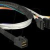 83315 Cable mini SAS HD SFF-8643 > 4 x SATA 7 pin + Sideband 0.5 m met
