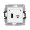 MINI Mechanizm gniazda pojedynczego HDMI 2.0, 4K + gniazda komp. poj. 1xRJ45, kat. 6A, 8-stykowy biały MGHK-46A