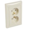 VALENA Gniazdo podwójne z uziemieniem krem 774177 LEGRAND