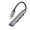 HUB USB : 1xUSB-C3.0 + 3xUSB2.0 Szary