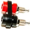 Double panel socket, solder connection, black/red, BU-P2269