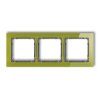 DECO Ramka potrójna - efekt szkła (ramka zielona spód grafitowy) zielony 2-11-DRS-3