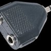 3.5 stereo jack plug to 2x stereo jack connector.