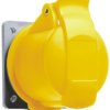 Złącze przemysłowe - zasilające 16A Gniazdo 110 V 2P + E Żeński Amphenol Industrial Żółty Montaż na panelu IP44