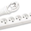 Przedłużacz Przenośny 6-Krotny Z Uziemieniem, Wyłącznikiem I Przesłonami Styków 3m, Kolor Biały / Wlta0663-2wh