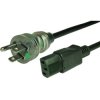 Power cord, North America, plug type B, straight on C13 socket, straight, SJT 3 x AWG 16, black, 3.05 m, HG/TR-SJT3X16AWG-C13M/3