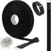 Quadrios 25CA576 Taśma rzepowa do wiązania element z pętelkami i haczykami (D x S) 10 m x 20 mm czarny 10 m