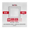 Oprawa sufitowa LED NT kwadratowa DONA barwa biała ciepła typ: LSN-06WK-230 LSU10000076