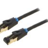 Ikabn Patch Cord S/Ftp Cat 8 Ofc Pvc Czarny 15M Pokrycie: Złocony