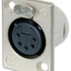 XLR panel socket, 5 pole, silver-plated, 1.0 mm², AWG 18, metal, NC5FP-1