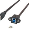 USB 3.0 cable for front panel mounting, USB plug type A to USB socket type A, 0.5 m, black, K5265SW.0,5