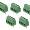 Opencircuit Print terminal blocks 4 pole green - 2.54mm pitch - 5 pieces