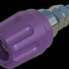 Pole terminal, 4 mm, purple, 30 VAC/60 VDC, 16 A, M4 threaded bolt, nickel-plated, 930099109