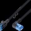 1810HF-R-7,5M Patch cable Cat.6a, U/UTP, 1x90° right, slim, black, 7.5 m