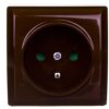 BIS Gniazdo pojedyncze z/u z przesłonami brązowe GN-1BZP/24