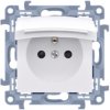 Gniazdo zasilające pojedyncze SIMON 10 z klapką (bez uszczelki IP44) białe [2P+Z] 16A Kontakt Simon CGZ1BU.01/11