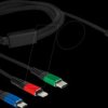 86596 Charging cable, USB-C -> micro USB, Lightning & USB-C, 1 m