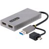 StarTech.com 107B-USB-HDMI USB to Dual HDMI Adapter, USB A/C to 2x HDMI Display
