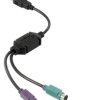 Perixx USB 2.0 kabel Y [1x złącze męskie USB-A 2.0 - 2x złącze żeńskie PS/2] PERIPRO-401 B 0.15 m