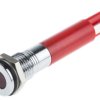 Lampka kontrolna do montażu panelowego 12V dc, czerwona 8mm LED Chrom Faston, oczko lutownicze RS PRO