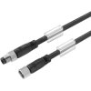 Sensor actuator cable, M8-cable plug, straight to M8-cable socket, straight, 4 pole, 3 m, PUR, black, 4 A, 1880470300