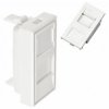 Adapter keystone pojedynczy z przesłoną 1M 22,5x45 biały Mediabox Alantec