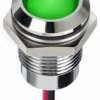 Lampka kontrolna do montażu panelowego 24V dc, zielona 14mm LED Chrom Wyprowadzenia RS PRO